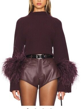 NWT Lapointe Mock Neck Sweater in Mulberry